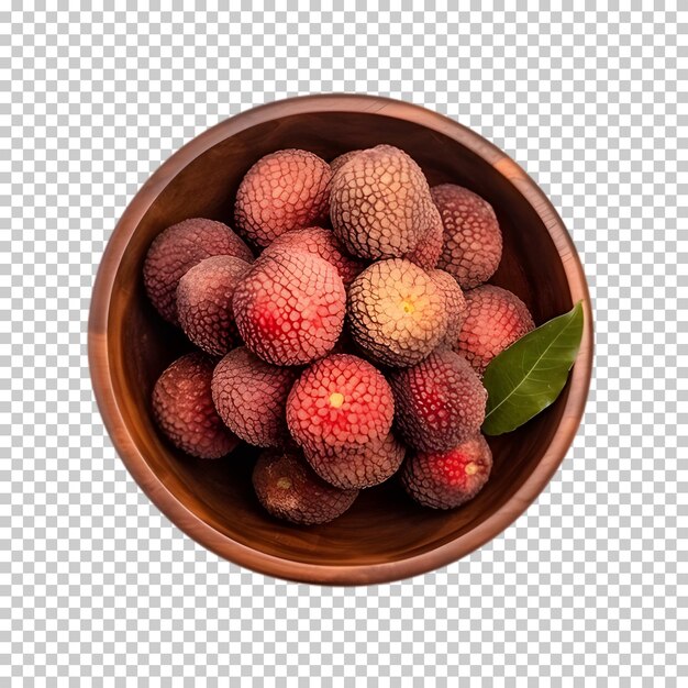 Fresh durian in a bowl on transparent background