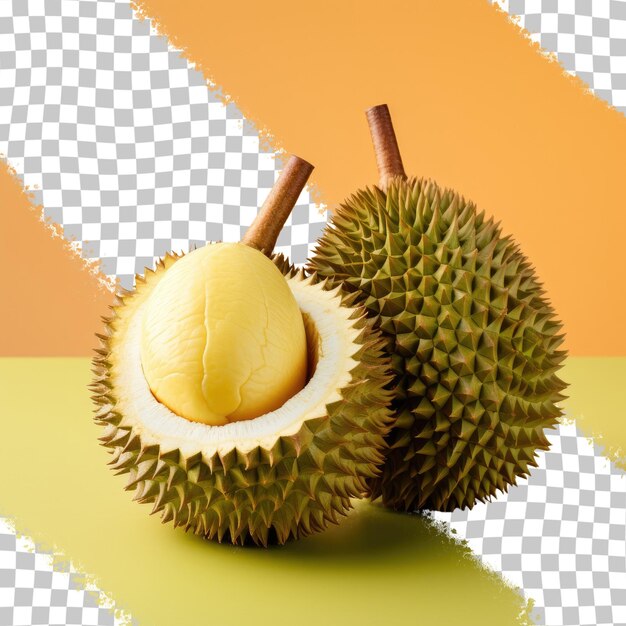 Frutti freschi di durian isolati su uno sfondo trasparente