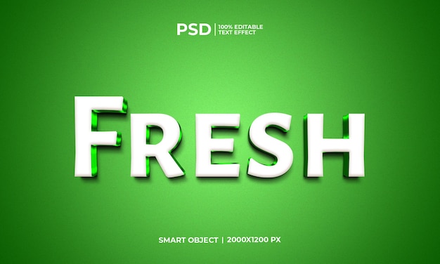 Fresh Editable 3d Text Effect