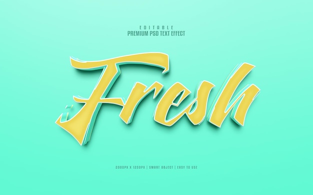 Fresh editable premium psd text effect