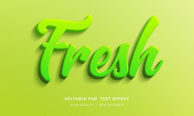 PSD fresh editable text style effect mockup template