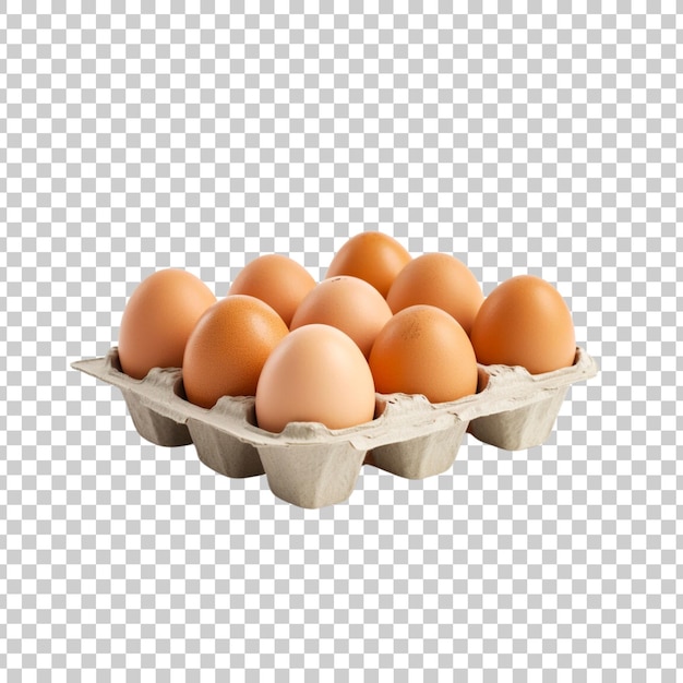 PSD fresh eggs in a package on a white background