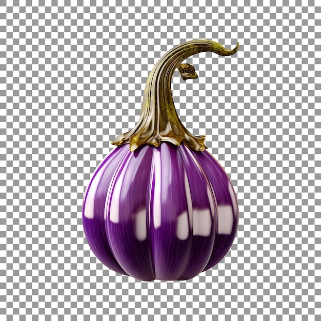 Fresh fairy tail eggplant isolated on a transparent background