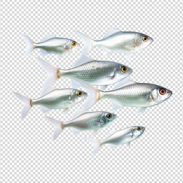 PSD Свежая рыба, выделенная на белом
