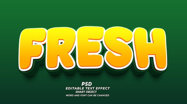 Свежая еда 3d редактируемый текст PSD шаблон для фотошопа