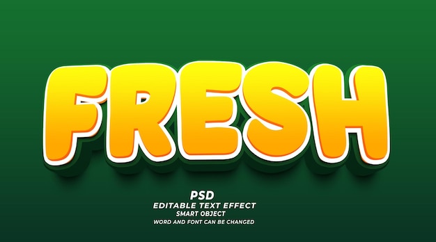 PSD fresh food 3d editable text psd photoshop template