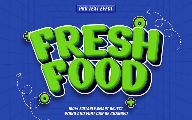 fresh food editable text font effect 3d text for title