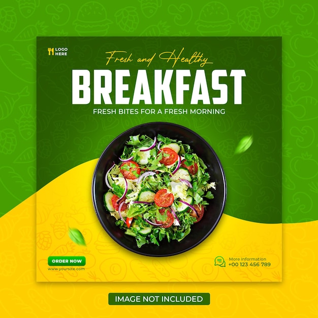 Fresh food social media promotional banner post template