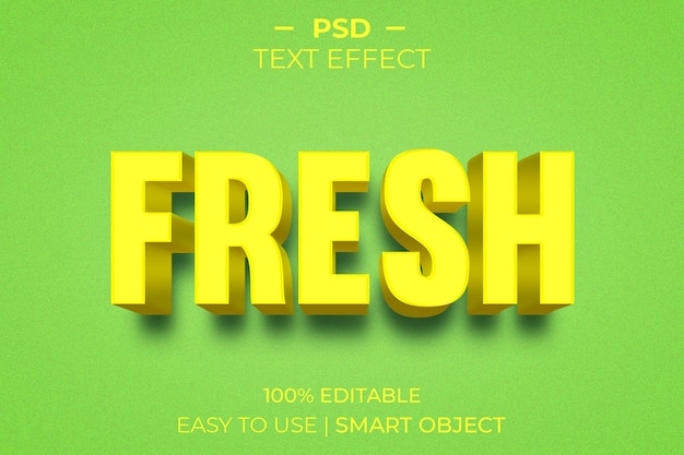 Свежий свежий 3D стиль текстового эффекта
