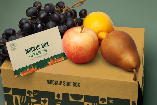 Fresh fruit box container mock-up design