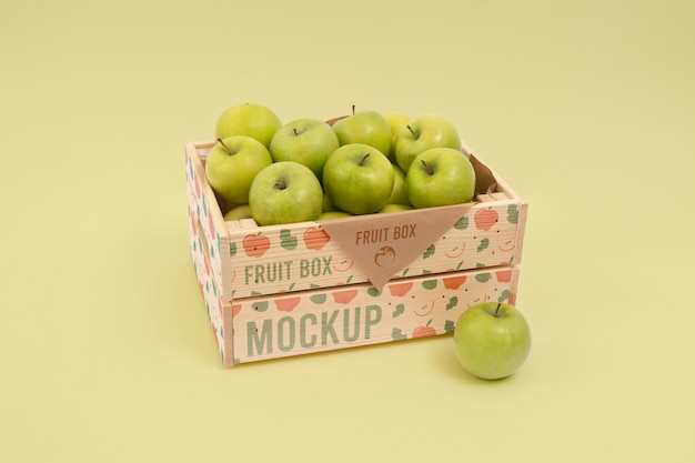 Design mockup di scatola di frutta fresca