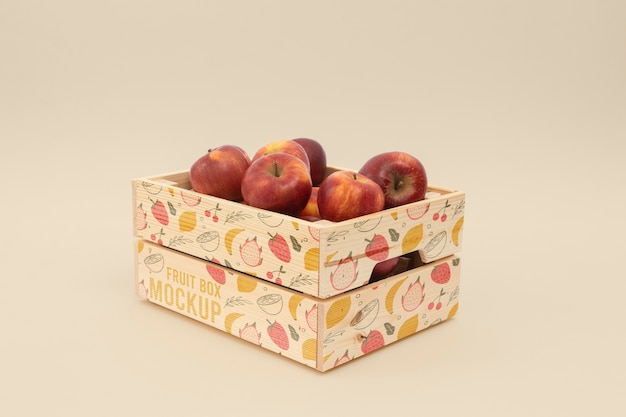 Design mockup di scatola di frutta fresca