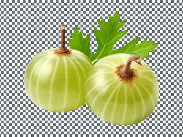 PSD fresh gooseberry pair isolated on transparent background