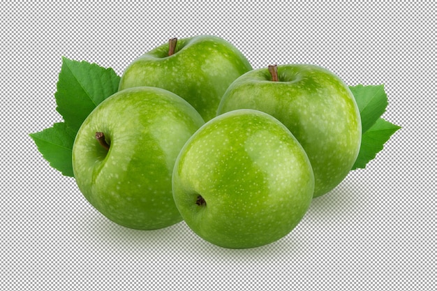 PSD fresh green apple isolated on alpha background.