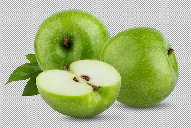 Fresh green apple isolated on a transparent background
