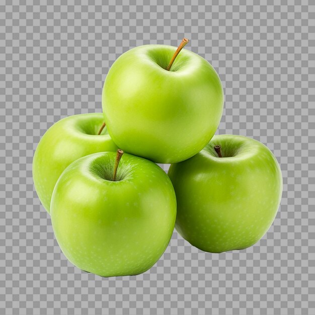 Fresh green apple isolated on transparent background