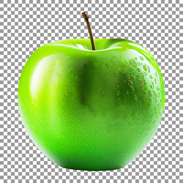 Fresh green apple isolated on transparent background