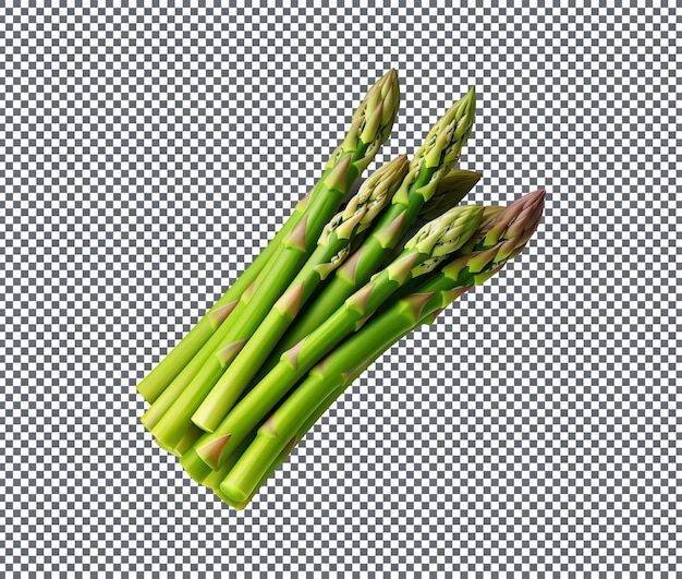 Fresh green asparagus isolated on transparent background