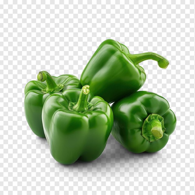 PSD fresh green bell peppers on transparency background psd