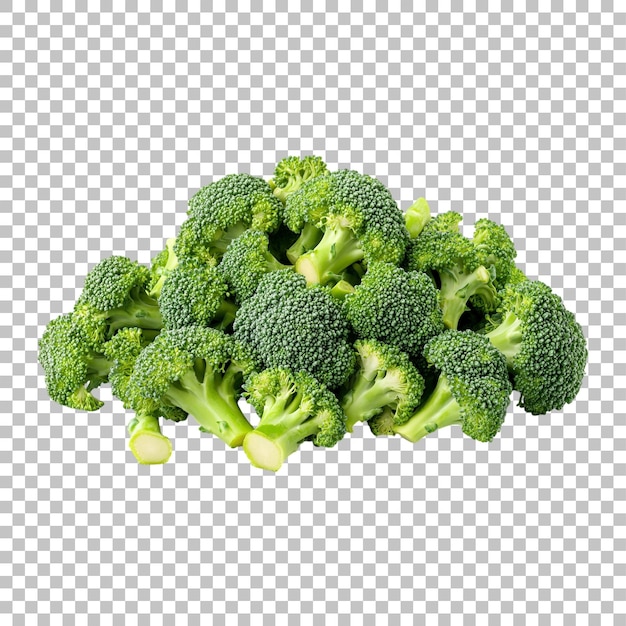 fresh green broccoli isolated on a transparent background for healthy nutritional and vegan use