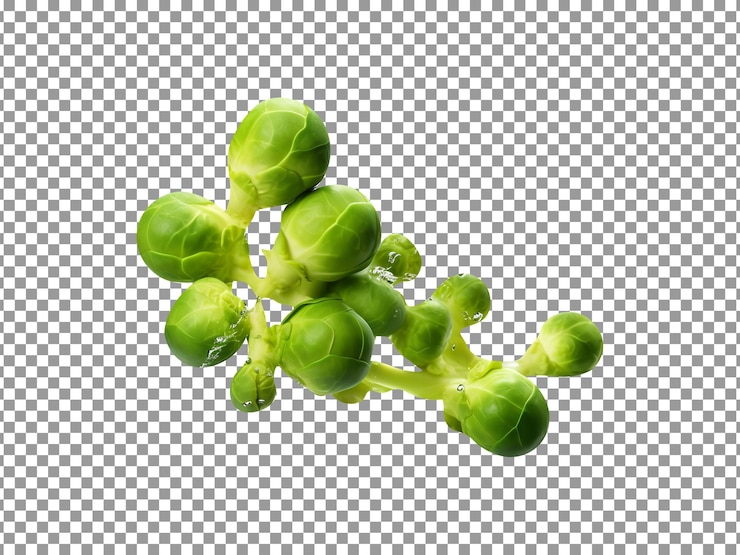 PSD fresh green brussels sprouts isolated on transparent background