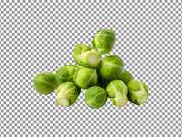 PSD fresh green brussels sprouts isolated on a transparent background