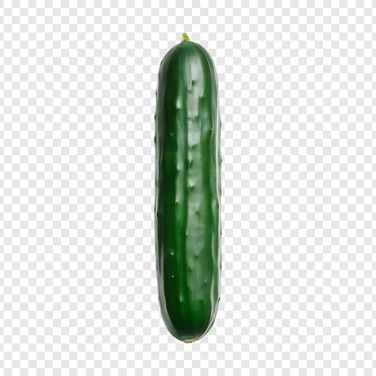 PSD fresh green cucumber on transparent background