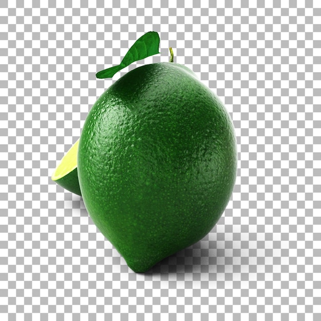 Fresh green lime with leaf for your asset design
