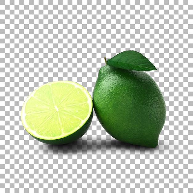 Fresh green lime with leaf for your asset design