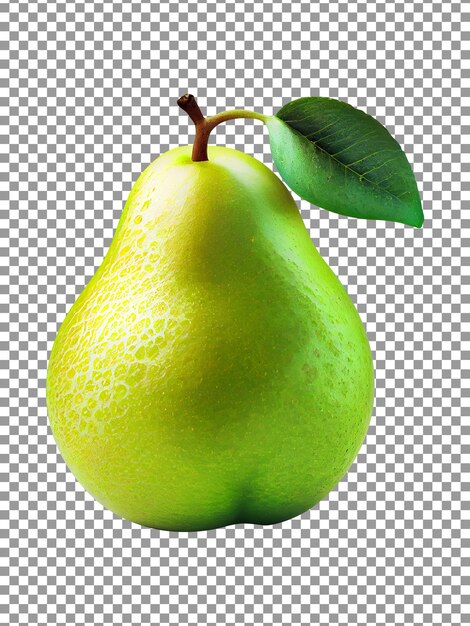 PSD fresh green pear isolated with transparent background