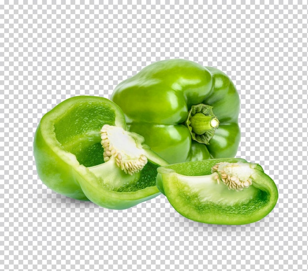 PSD fresh green sweet pepper isolated premium psd