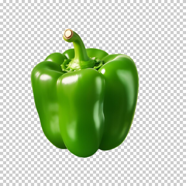 PSD fresh green sweet pepper isolated on transparent background