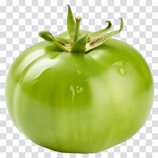 Fresh green tomato isolated on transparent