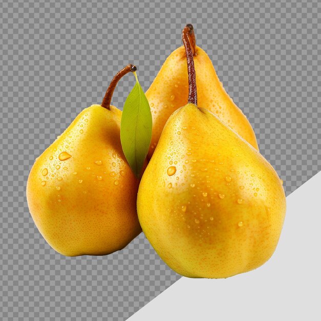 Fresh group oriental pear png isolated on transparent background