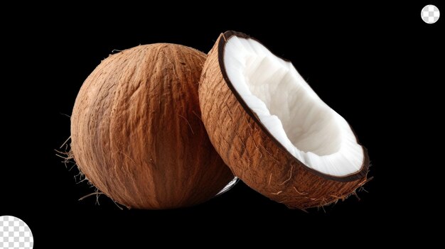 Fresh half coconut png transparent