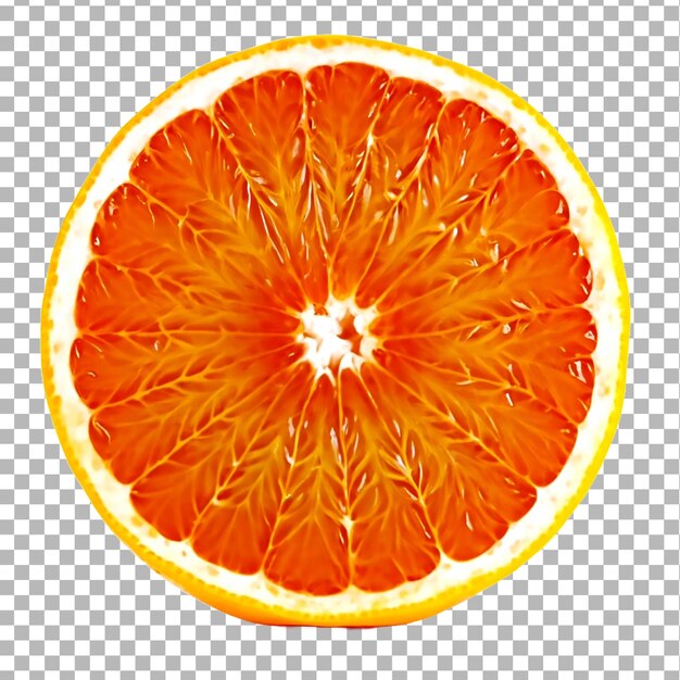 PSD a fresh of half orange isolated on a transparent background