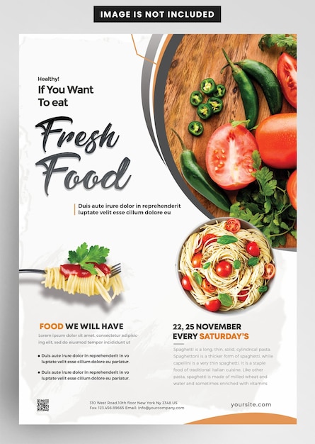 Fresh healthy food flyer design