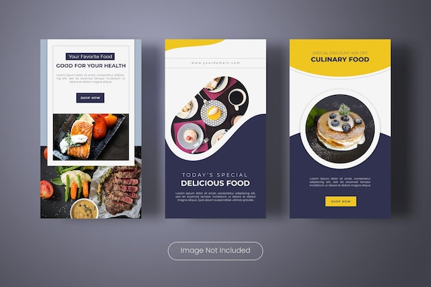 Fresh and healthy food instagram stories banner template