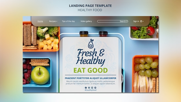 Fresh healthy food landing page