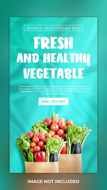 Fresh and healthy vegetable social media post and instagram story