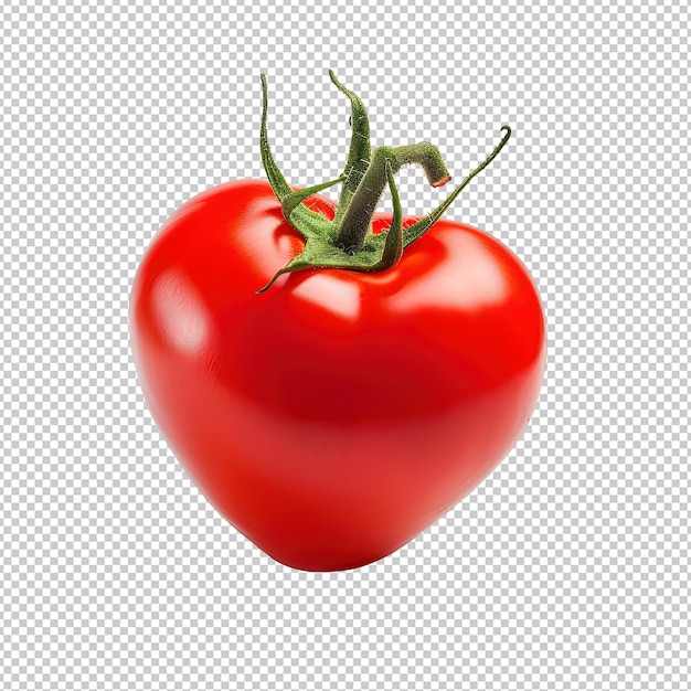 Tomato fresco a forma di cuore tomato fresco bellissimo grande appetitoso luci pubblicitarie sullo sfondo bianco