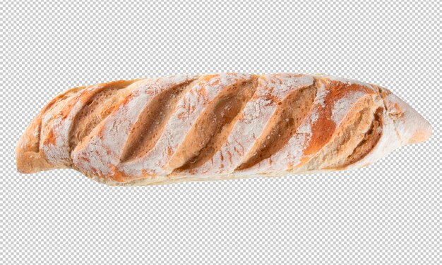 Fresh homemade yeast rustic bread with transparent background png