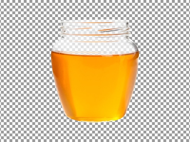 PSD fresh honey in jar isolated on transparent background