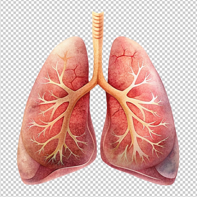 PSD 투명한 배경에 신선한 인간의 폐