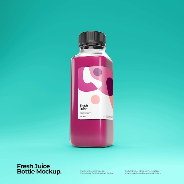PSD fresh juice bottle mockup
