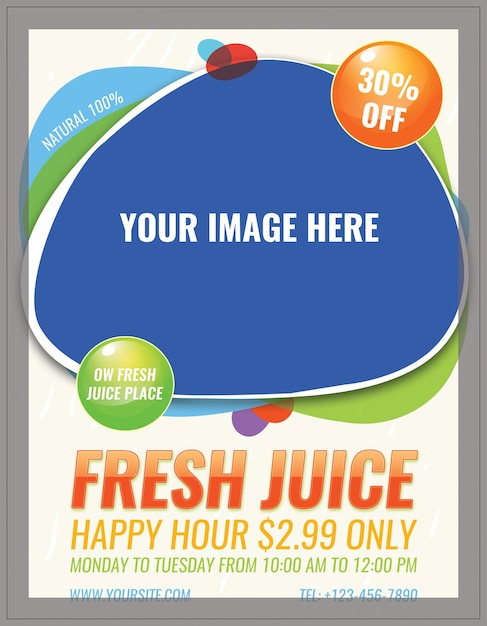 PSD fresh juice flyer template us letter size