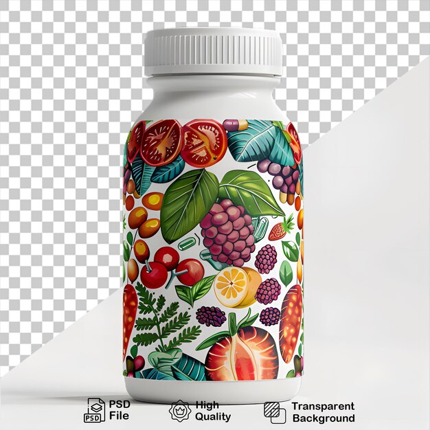 PSD fresh juice glass bottle mockup isolated on transparent background include png file