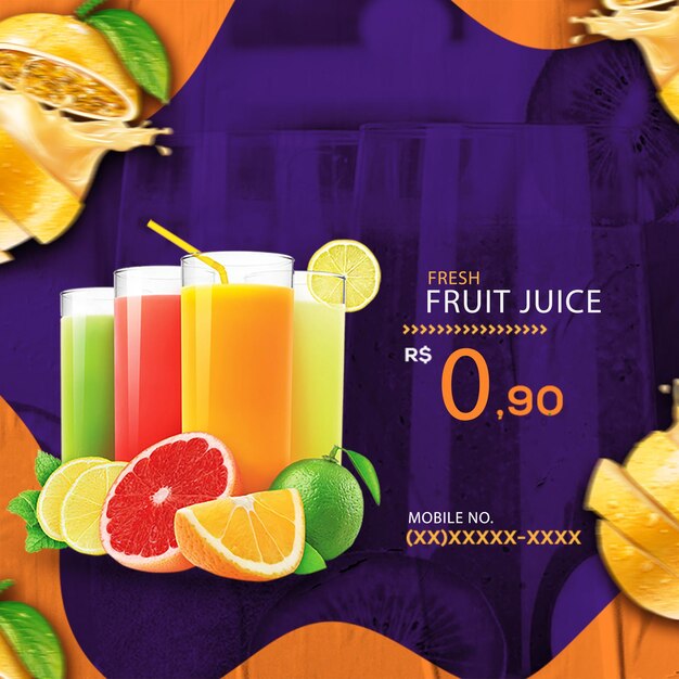 Fresh Juice PSD File Template