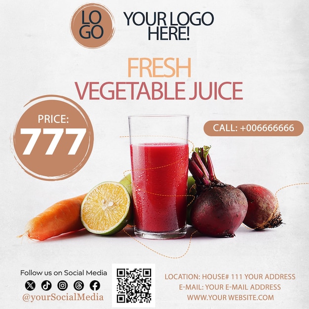 Fresh Juice PSD File Template