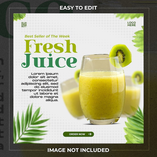 Шаблон социальных сетей fresh juice